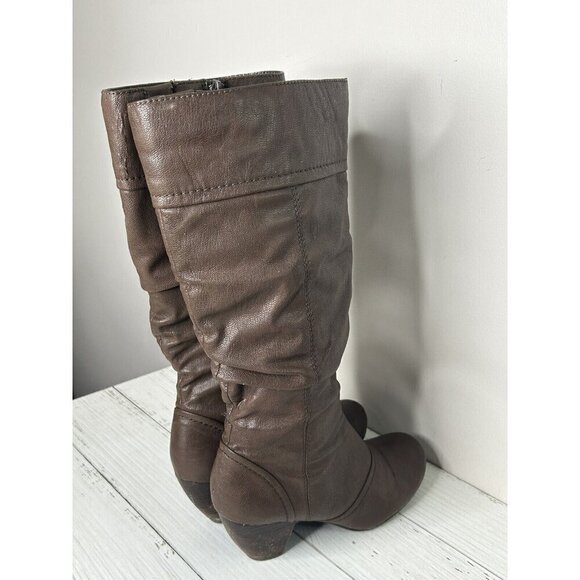 Bare Traps Trudy Brown Faux Leather Zipper Riding Boots Size 7M - Picture 6 of 15